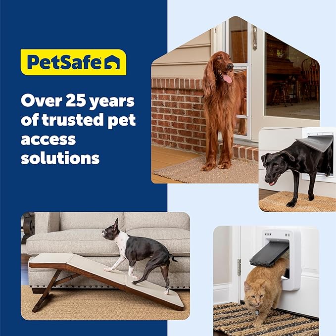 PetSafe Plastic Pet Door - Easy Install for Wood, PVC Metal & Paneled Doors - Rust-Free Plastic Frame - Flap Dimensions 10 1/4" W x 16 1/4" H - for Large Dogs Weighing Up to 100 lb