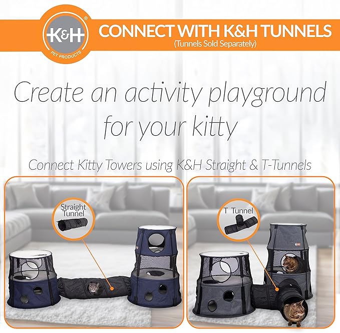 K&H Pet Products Kitty Tower Classy Gray 2 Story