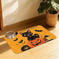 Halloween Cat Pet Feeding Mat, Absorbent Dog Bowl Pad, Quick Dry with Anti-Skid Bottom, Indoor Pet Accessories – 12x20 Inch