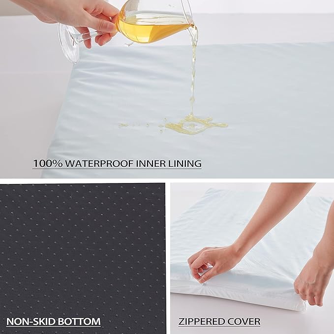 Cooling Dog Beds for Large Dogs, Memory Foam Pet Bed with Waterproof Liner and Cooling Gel Mattress, Comfy Dog Crate Mat Fits up to 60 lbs Pets