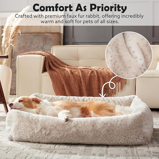 JOEJOY Small Dog Bed for Small Dogs, Washable Orthopedic Premium Soft Corduroy Fleece Pet Bed with Removable Zipper Cover, Cute Calming Puppy Bed with Non Skid Bottom