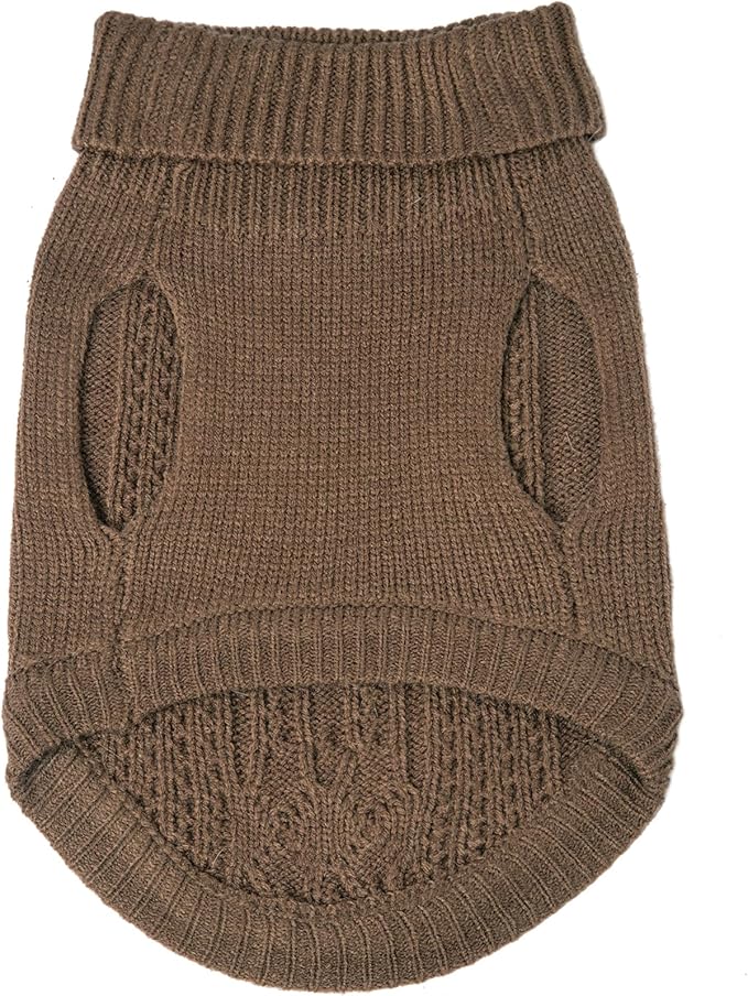 Stretchy Cat Sweater - 17 Colors & 6 Sizes | Snug Winter-Ready Knit for Boy/Girl Cats & Kittens (Brown, Large)