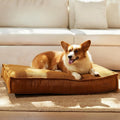 FUKUMARU 5.5-Inch Thick Dog Bed Mat, Washable Cat Bed with Waterproof Lining, Orthopedic Dog Beds for Senior Dogs, Cozy Flat Dog Kennel Bed for Crate, Non-Slip Pet Pillow Bed, Orange