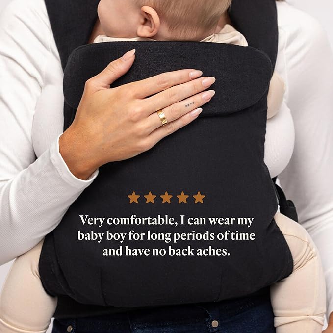 WildBird - Aerial Buckle Carrier - 2-24 Months - Standard (XS-XL) Raven - Front or Back Carry - Cross Straps, Lumbar Support, Headrest - Hip Healthy - Baby Carrier - Baby Essentials - New Mom Gifts