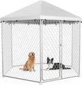 6.8x6.8 FT Large Outdoor Dog Kennel Outside with Heavy-Duty Steel Frame, Waterproof UV-Resistant Cover, Secure Lock, and Hexagonal Wire Fence