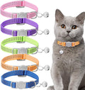 5 Pcs Breakaway Cat Collars, Reflective Cat Collar Small Cats Collar with Bells Adjustable Kitten Collars Pet Supplies 7.9" - 13" Inches 5 Bright Colors Reflective for Kitten Small Pets
