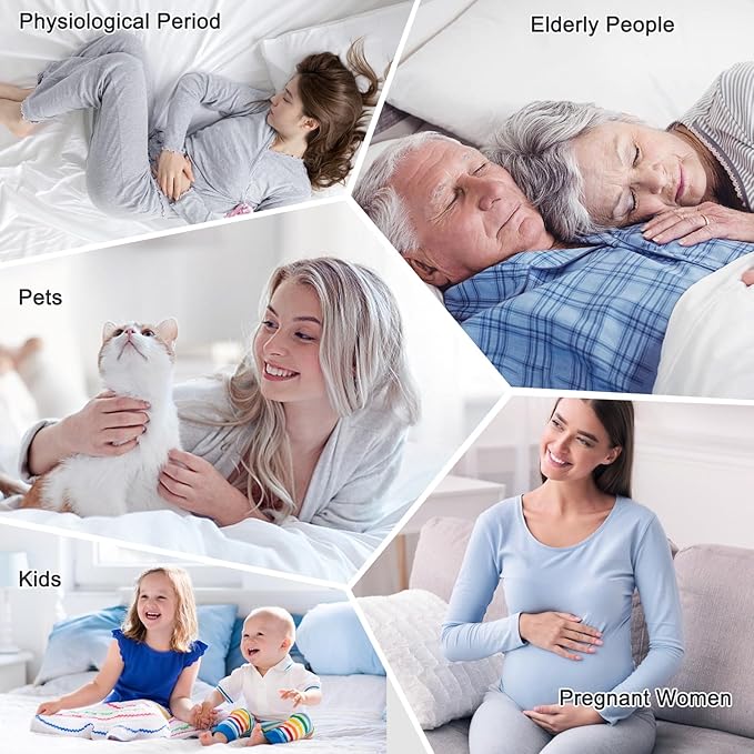 Waterproof Mattress Protector Queen, Fitted Sheet Style Breathable Mattress Cover with Deep Pocket Fits Up to 18'', Noiseless Bed Cover for Kids Adults Pets, Machine Washable (Sky Blue, 60'' X 80'')