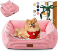 Orthopedic Dog Bed for Medium Dogs,Dog Sofa Beds Supportive Foam Pet Couch Bed with Removable Washable Mat and Nonskid Bottom (Medium, Pink)