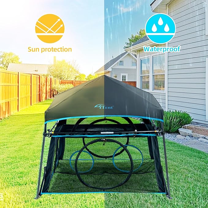 Extra Large Catio Outdoor Cat Enclosure 2-Tier Cat Tent for Patio, Balcony, Indoor & Outdoor, Foldable Cat Playpen with 3 Doors, Weatherproof Sunproof with Fashionable carrybag（Patented）