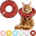 Cat Cone Collar Soft, Waterproof Cat Recovery Collars Spay Cones to Stop Licking Cute Donut E Collar After Surgery Anti-Lick Wound Healing Safety Elizabethan Collar for Kittens (Donut Brown, Large)