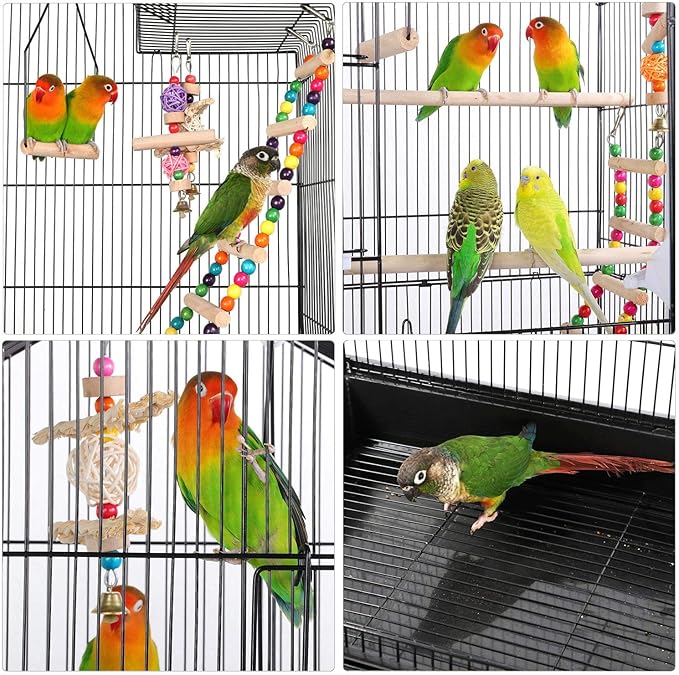 Yaheetech Bird Cage 64'' Medium Small Parrot Parakeet Bird Cages with Detachable Rolling Stand for Parrot Lovebirds Finches Parakeets Budgie Parrotlet Conures, Pet Flight Birdcage