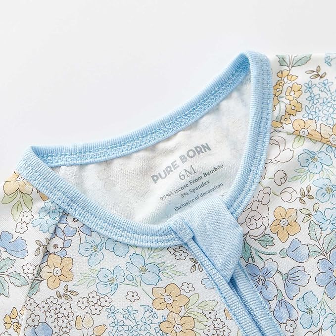 pureborn Baby Infant Boys Girls Sleeper Snug Fit Viscose from Bamboo Pajamas Zipper Pjs 0-24 Months