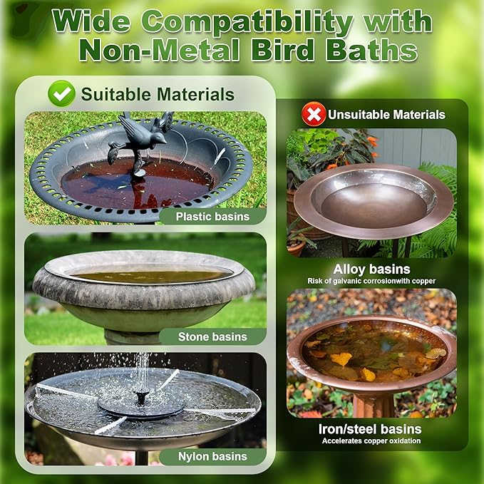 Bird Bath Purification Disk, 99.99% Pure Copper Disc for Bird Bath with Triple-Point Support Design 0.6mm Reinforced Metal Cleaner Safe for Outside Bowls Physical Water Cleaning All-Season Use