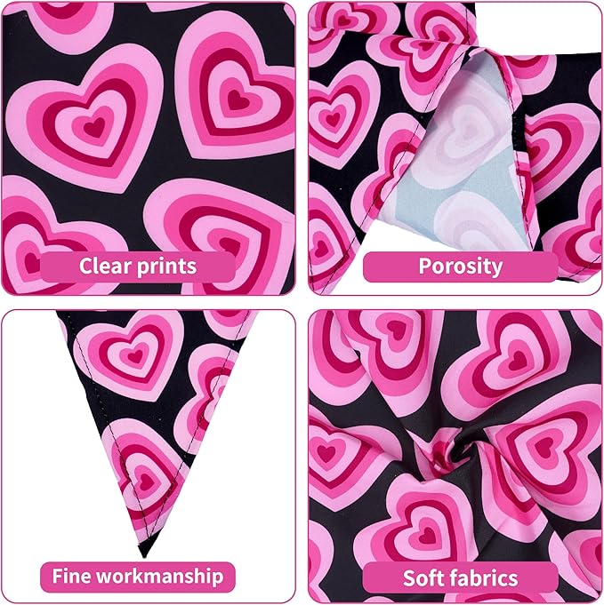 30 Pack Valentines Day Dog Bandanas Bulk for Small Dogs Kittens Breed 18 Inch Adjustable Valentine's Day Dog Bandanas XS Scarves Party Grooming S