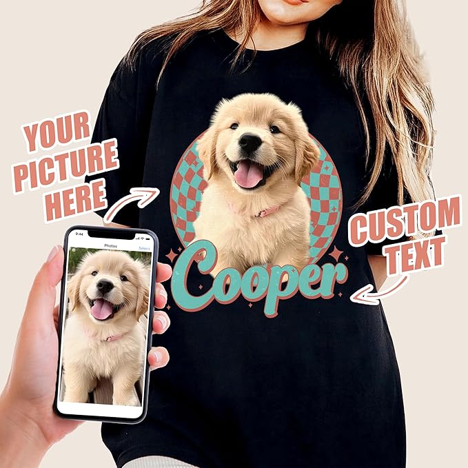 JIX & JOKY Custom Your Own Bootleg Rap Shirts with Dog Faces Custom Pet Shirt for Men Graphic Tshirt Gift Idea for Pet Lovers