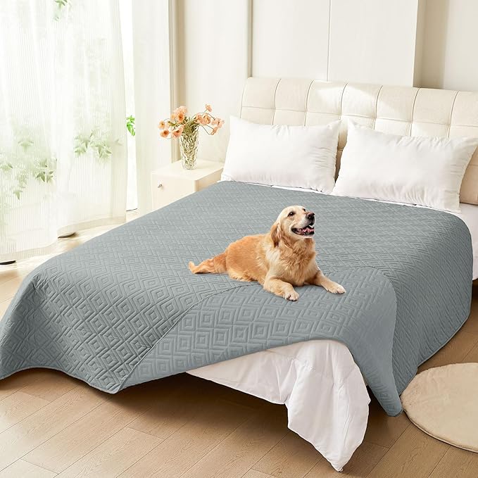 hyha Waterproof Dog Blanket, Soft Dog Bed Cover Pet Blankets, Waterproof Sofa Couch Cover for Dogs Washable, Reversible Pet Couch Covers for Sofa Furniture (68x82 Inch, Grey/Grey)