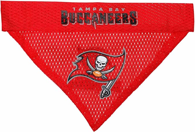 Pets First NFL DOG BANDANA - TAMPA BAY BUCCANEERS REVERSIBLE PET BANDANA. 2 Sided Sports Bandana with a PREMIUM Embroidery TEAM LOGO, Large/X-Large. - 2 Sizes & 32 NFL Teams available