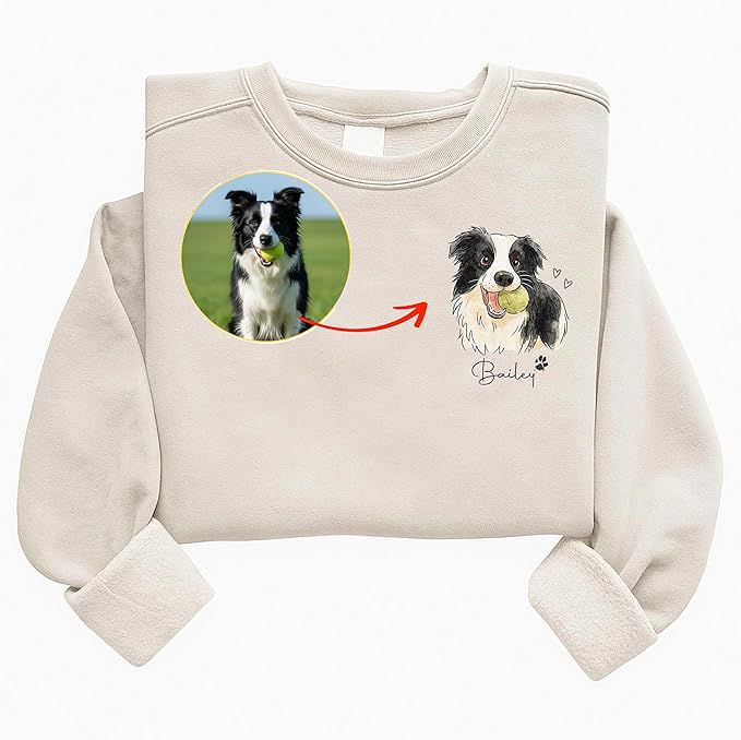 Custom Pet Sweatshirts with Photo and Name, Personalized Dog Sweatshirt, Gifts for Dog Mom, Dad