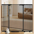 51'' Extra Wide Cat Gate Barrier 30-63'' Wide for Doorways Hallways, Pressure Mounted Tall Pet Dog Gates No Drilling Auto Close, Cat Fence Indoor Climb Proof (Black)