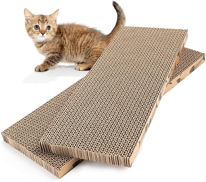 Mini Cat Scratching Board Small Cat Scratcher Cardboard Cat Scratchers for Indoor Cat Cardboard Scratcher(2pcs)