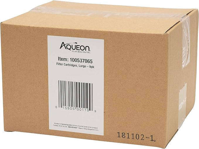 Aqueon Aquarium Fish Tank Replacement Filter Cartridges Large - 9 pack