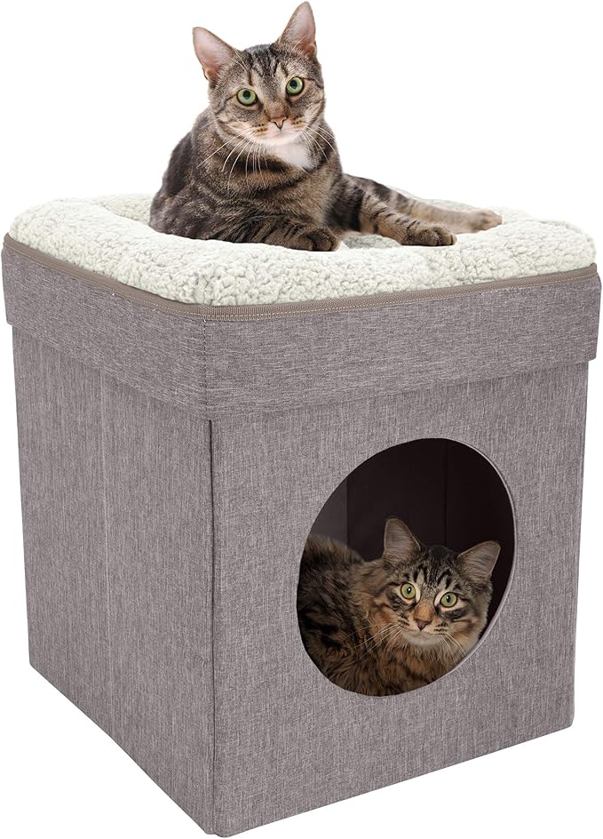 Kitty City Indoor Cat Cube Furniture, Tan Cube