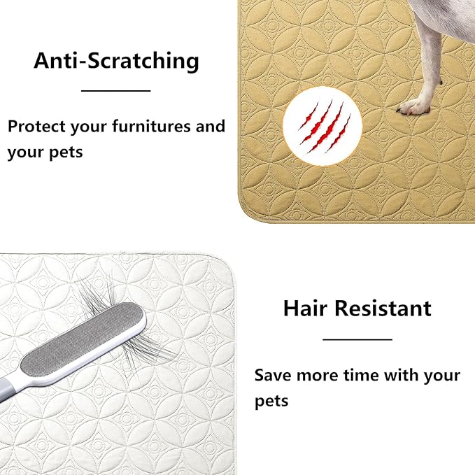 Waterproof Dog Blanket, 68x82 inches Pet Couch Covers for Sofa, Bed Furniture Protector from Dogs Washable and Reversible-Sand+Cream