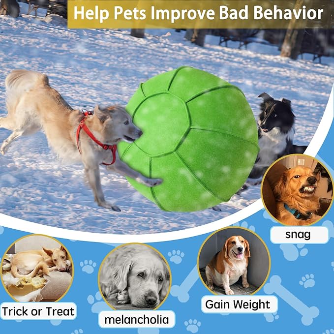 Herding Ball for Dogs, Dual Layered Herding Dog Ball Set for Australian Shepherd, Cattle, Collie, for Dog, Agility Equipment- Free Training Book (Green, 25 inch)