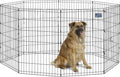 MidWest Homes for Pets Folding Metal Dog Exercise Pen, Indoor/Outdoor Playpen with No Door, Provides 16 Sq Feet of Play Space, 36-Inches Tall, Black E-Coated