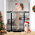 41" Tall Safety Pet Gate,Adjustable 29.92"-49.21" Wide,No Drilling Pressure Mount Kit,Auto Close Cat Gate Suitable for Stairs,Doorways (Black, 29.92"-49.21")