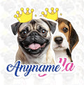 Custom Pet Name Sticker Personalized Text Face Photo Crown King Queen Animal Lovers Decal Waterproof Die Cut Vinyl & Transparent DTF Decal for Laptop Helmet Car Cup Phone Tablet for Male Female