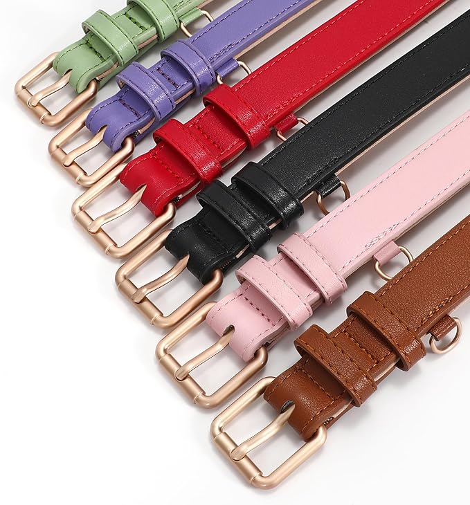 WHIPPY Leather Dog Collar for Small Medium Large Dog Adjustable Soft Breathable Leather Padded Puppy Collar with Alloy Buckle Heavy Duty Waterproof Classic Dog Pet Collar,Green,M