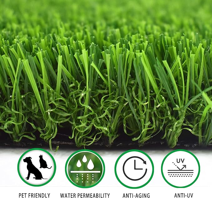 Artificial Grass，3 Rolls 12.8 x 40x1in,Rug Realistic Indoor Outdoor Rug for Dogs, with Drain Holes, Fake Grass Dog Pet Turf Mat for Garden Lawn Landscape Patios.