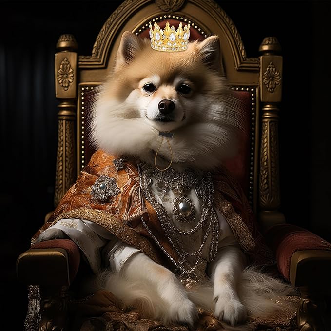 Abbylike Pet Rhinestone King Crown Small Size, Queen Crown for Halloween Costume for Small Dog Cat Cosplay Party Accessories Adoption Celebration Wedding Birthday Photos Prop Costume
