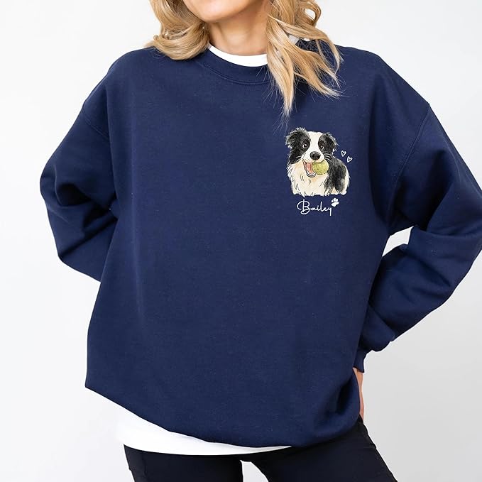 Custom Pet Sweatshirts with Photo and Name, Personalized Dog Sweatshirt, Gifts for Dog Mom, Dad