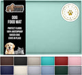 GORILLA GRIP 100% Waterproof Raised Edge BPA Free Silicone Pet Feeding Mat, Dog Cat Food Mats Contain Spills Protects Floors, Placemats for Cats and Dogs Water Bowl, Pets Accessories 16x10, Mint