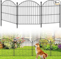 Decorative Garden Fence 24in (H) x10ft (L), 5 Pack No Dig Fence Animal Barrier for Dog, Arched Flower Bed Edging, Wire Border Panel Fencing for Yard Patio Outdoor Decor