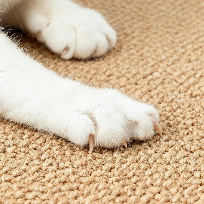 Ordora Large Cat Scratcher Mat: 31.5 X 14 Inch Upgrade Soft Sisal Horizontal Cat Floor Scratching Pad, Cat Scratching Rug Protect Furniture