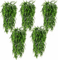 HERCOCCI 5 Pack Reptile Plants, Terrarium Hanging Plants Vines Artificial Leaves Habitat Decorations with Suction Cup for Bearded Dragon Hermit Crab Lizard Snake Geckos Chameleon