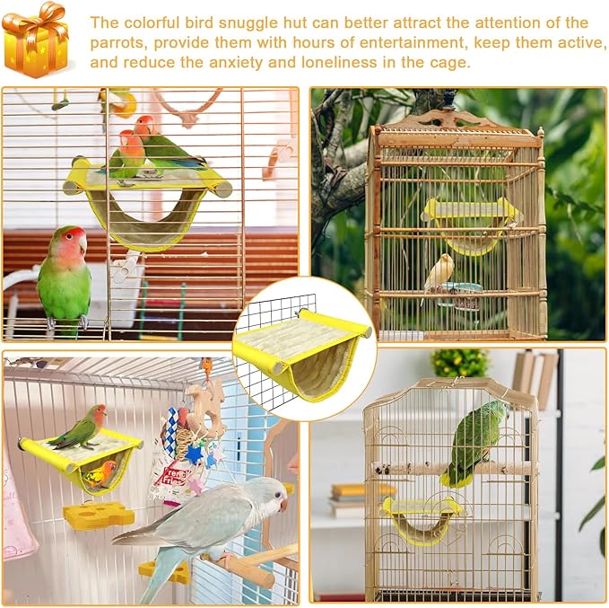Winter Warm Bird Nest Bed, Parrot Hanging Nest, Cage Hammock, Snuggle Hut for Parakeet Budgies Cockatiels Lovebird Cockatoo Finch Hamster Chinchilla