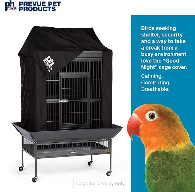 Prevue Pet Products Large Bird Cage Cover - 12505 Black 36" L x 24" W x 49" H