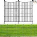 8 Panels No Dig Dog Fence Outdoor for Yard, 48 in(H) X 21 ft(L) Decorative Tall Garden Fence Animal Barrier, Rustproof Metal Wire Garden Edging and Borders, Temporary Fencing Stakes