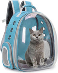 Cat Bubble Backpack Carrier for Small Medium Dogs Cats Carrying Bag, Airline Approved Pet Travel Carrying Bag Dog Hiking Walking Outdoor Backpack (Blue)