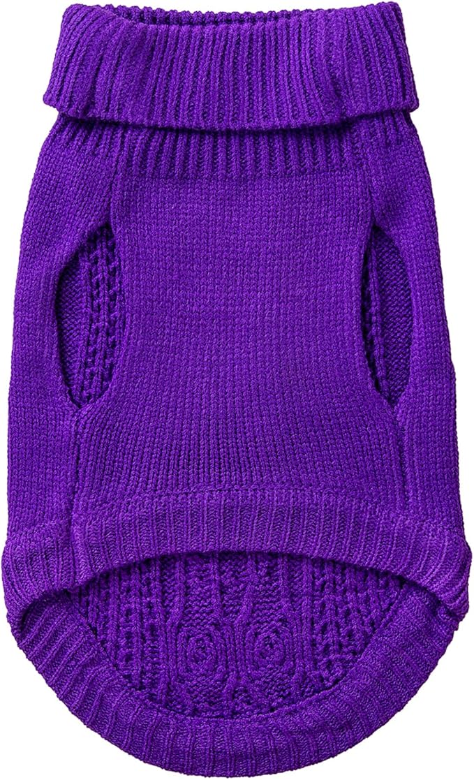 Stretchy Cat Sweater - 17 Colors & 6 Sizes | Snug Winter-Ready Knit for Boy/Girl Cats & Kittens(Deep Purple, Small)