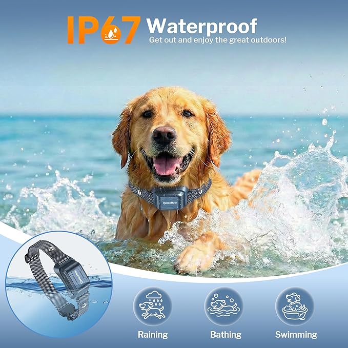 Bark Collar, Dog Bark Collar for Large Medium Small Dogs, Citronella Dog Bark Collar with Adjustable Spray & Sensitivity, Rechargeable Anti-Bark Collar for Dogs with Safe, 2 Collar Straps(Blue)