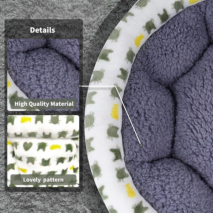 Super Soft Small Dog & Cat Bed, Anti-Anxiety Puppy Cuddler, Cozy Round Fluffy Plush Pet Bed, Machine Washable Faux Fur Donut Cuddler, Grey