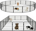 BestPet Dog Playpen 24 Inch 16 Panels Heavy Duty Metal Pet Exercise Pen Indoor Outdoor Fence Panels Anti-Skid Expandable Design