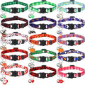 Talltalk 15 Pcs Holiday Cat Collars St. Patrick's Day Easter Adjustable Breakaway Cat Collars Bundle with Plastic Buckle for Independence Day Seasonal Holiday Pet Kitten