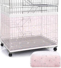 Shappy Large Bird Cage Cover, Bird Cage Seed Catcher, Adjustable Star Pattern Nylon Mesh Net for Parrot Parakeet Macaw Pet Supplies(Pink)