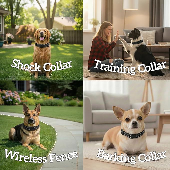 Dog Training Collar Replacement and Shock Collar Strap - 3/4 Inch Wide Adjustable Nylon Band with Reflective Replacement Strap for E Collar and Bark Collar (Black)